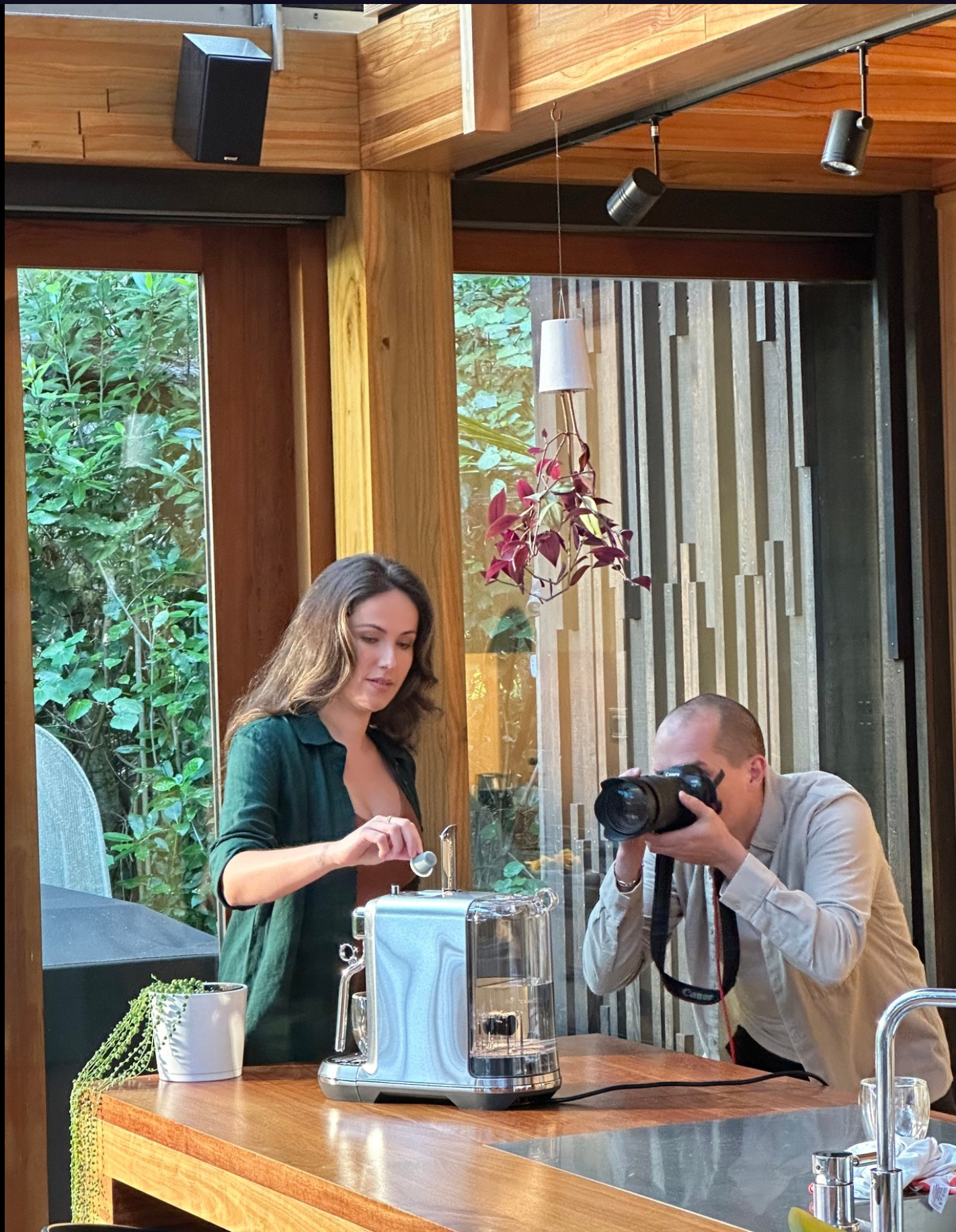 Shanti showing off our Home Compostable Capsule